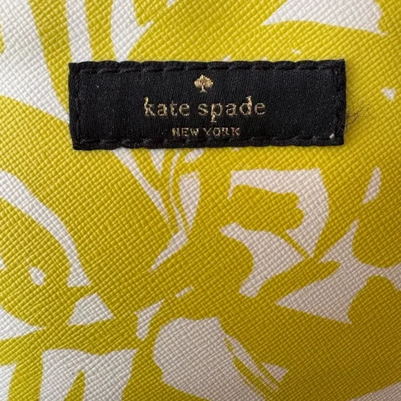 Kate Spade Citron & White Palm Print Cosmetics Bag - Picture 2 of 9